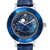 Buy Shop Swarovski Octea Lux Moon Crystal Blue Dial Blue Leather Strap Watch for Women - 5516305 USA Online