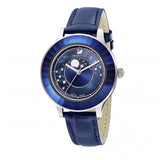 Buy Shop Swarovski Octea Lux Moon Crystal Blue Dial Blue Leather Strap Watch for Women - 5516305 USA Online