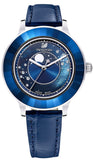 Buy Shop Swarovski Octea Lux Moon Crystal Blue Dial Blue Leather Strap Watch for Women - 5516305 USA Online