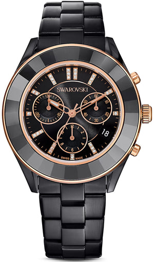 Buy Shop Swarovski Octea Lux Sport Black Dial Black Steel Strap Unisex Watch - 5610472 USA Online