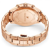 Buy Shop Swarovski Octea Lux Sport Chronograph Black Dial Rose Gold Steel Strap Watch for Women - 5610478 USA Online