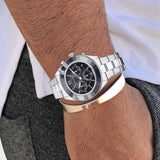 Buy Shop Swarovski Octea Lux Sport Chronograph Black Dial Silver Steel Strap Watch for Women - 5610520 USA Online