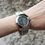 Buy Shop Swarovski Octea Lux Sport Chronograph Black Dial Silver Steel Strap Watch for Women - 5610520 USA Online