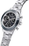 Buy Shop Swarovski Octea Lux Sport Chronograph Black Dial Silver Steel Strap Watch for Women - 5610520 USA Online