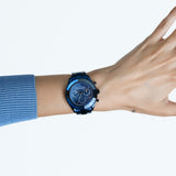 Buy Shop Swarovski Octea Lux Sport Chronograph Blue Dial Blue Steel Strap Watch for Women - 5610475 USA Online
