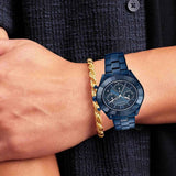 Buy Shop Swarovski Octea Lux Sport Chronograph Blue Dial Blue Steel Strap Watch for Women - 5610475 USA Online