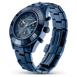 Buy Shop Swarovski Octea Lux Sport Chronograph Blue Dial Blue Steel Strap Watch for Women - 5610475 USA Online