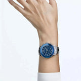 Buy Shop Swarovski Octea Lux Sport Chronograph Blue Dial Silver Steel Strap Watch for Women - 5610481 USA Online