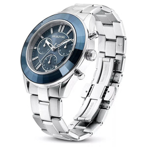 Buy Shop Swarovski Octea Lux Sport Chronograph Blue Dial Silver Steel Strap Watch for Women - 5610481 USA Online