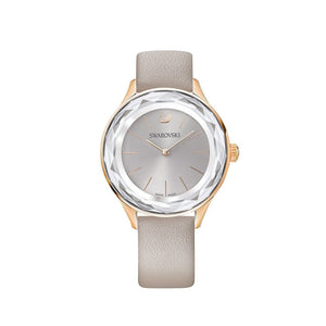 Buy Shop Swarovski Octea Nova Grey Dial Grey Leather Strap Watch for Women - 5295326 USA Online