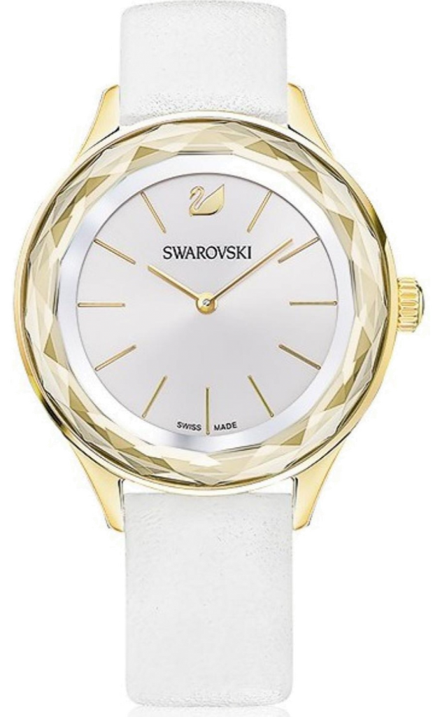 Buy Shop Swarovski Octea Nova Quartz White Dial White Leather Strap Watch for Women - 5295337 USA Online