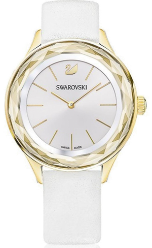 Buy Shop Swarovski Octea Nova Quartz White Dial White Leather Strap Watch for Women - 5295337 USA Online