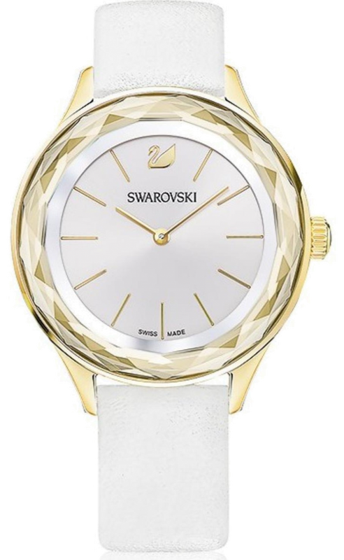 Buy Shop Swarovski Octea Nova Quartz White Dial White Leather Strap Watch for Women - 5295337 USA Online