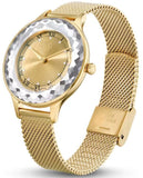 Buy Shop Swarovski Octea Nova Analog Gold Dial Gold Mesh Strap Watch for Women - 5649993 USA Online
