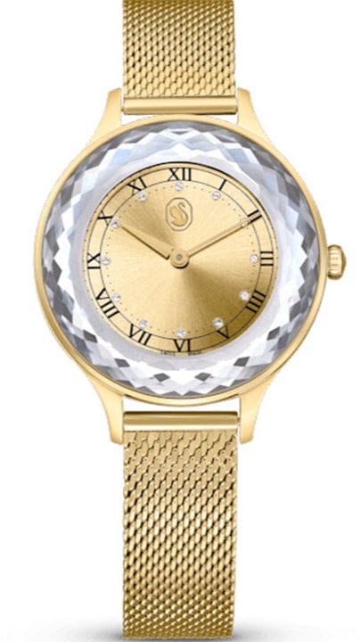Buy Shop Swarovski Octea Nova Analog Gold Dial Gold Mesh Strap Watch for Women - 5649993 USA Online