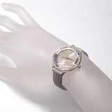 Buy Shop Swarovski Octea Nova Beige Dial Grey Leather Strap Watch for Women - 5649999 USA Online