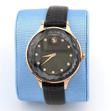 Buy Shop Swarovski Octea Nova Black Dial Black Leather Strap Watch for Women - 5650033 USA Online