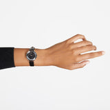 Buy Shop Swarovski Octea Nova Black Dial Black Leather Strap Watch for Women - 5650033 USA Online
