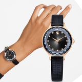 Buy Shop Swarovski Octea Nova Black Dial Black Leather Strap Watch for Women - 5650033 USA Online