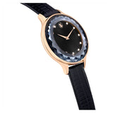 Buy Shop Swarovski Octea Nova Black Dial Black Leather Strap Watch for Women - 5650033 USA Online