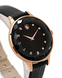 Buy Shop Swarovski Octea Nova Black Dial Black Leather Strap Watch for Women - 5650033 USA Online
