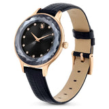 Buy Shop Swarovski Octea Nova Black Dial Black Leather Strap Watch for Women - 5650033 USA Online