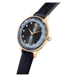 Buy Shop Swarovski Octea Nova Black Dial Black Leather Strap Watch for Women - 5650033 USA Online