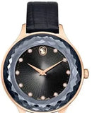 Buy Shop Swarovski Octea Nova Black Dial Black Leather Strap Watch for Women - 5650033 USA Online