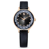 Buy Shop Swarovski Octea Nova Black Dial Black Leather Strap Watch for Women - 5650033 USA Online