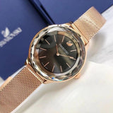 Buy Shop Swarovski Octea Nova Black Dial Rose Gold Mesh Bracelet Watch for Women - 5430424 USA Online