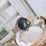 Buy Shop Swarovski Octea Nova Black Dial Rose Gold Mesh Bracelet Watch for Women - 5430424 USA Online