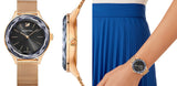 Buy Shop Swarovski Octea Nova Black Dial Rose Gold Mesh Bracelet Watch for Women - 5430424 USA Online