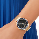 Buy Shop Swarovski Octea Nova Black Dial Rose Gold Mesh Bracelet Watch for Women - 5430424 USA Online