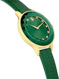 Buy Shop Swarovski Octea Nova Crystals Green Dial Green Leather Strap Watch for Women - 5650005 USA Online