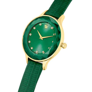 Buy Shop Swarovski Octea Nova Crystals Green Dial Green Leather Strap Watch for Women - 5650005 USA Online