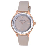 Buy Shop Swarovski Octea Nova Grey Dial Grey Leather Strap Watch for Women - 5295326 USA Online