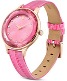 Buy Shop Swarovski Octea Nova Pink Dial Pink Leather Strap Watch for Women - 5650030 USA Online