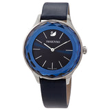 Swarovski Octea Nova Blue Dial Blue Leather Strap Watch for Women - 5295349