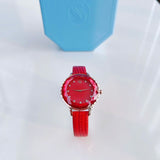 Buy Shop Swarovski Octea Nova Quartz Red Dial Red Leather Strap Watch for Women - 5650002 USA Online