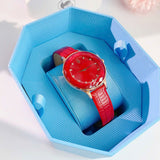 Buy Shop Swarovski Octea Nova Quartz Red Dial Red Leather Strap Watch for Women - 5650002 USA Online