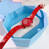 Buy Shop Swarovski Octea Nova Quartz Red Dial Red Leather Strap Watch for Women - 5650002 USA Online