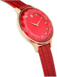 Buy Shop Swarovski Octea Nova Quartz Red Dial Red Leather Strap Watch for Women - 5650002 USA Online