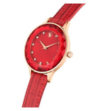 Buy Shop Swarovski Octea Nova Quartz Red Dial Red Leather Strap Watch for Women - 5650002 USA Online