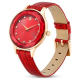 Buy Shop Swarovski Octea Nova Quartz Red Dial Red Leather Strap Watch for Women - 5650002 USA Online