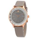 Buy Shop Swarovski Octea Nova Grey Dial Grey Leather Strap Watch for Women - 5295326 USA Online