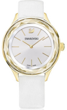 Buy Shop Swarovski Octea Nova Quartz White Dial White Leather Strap Watch for Women - 5295337 USA Online