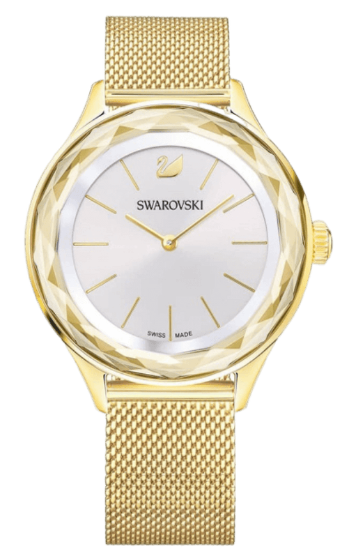 Buy Shop Swarovski Octea Nova Silver Dial Gold Mesh Bracelet Watch for Women - 5430417 USA Online