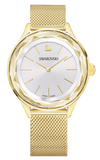 Buy Shop Swarovski Octea Nova Silver Dial Gold Mesh Bracelet Watch for Women - 5430417 USA Online