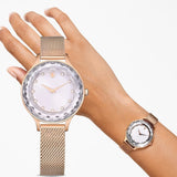 Buy Shop Swarovski Octea Nova Silver Dial Rose Gold Mesh Strap Watch for Women - 5650011 USA Online