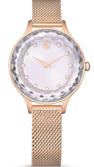 Buy Shop Swarovski Octea Nova Silver Dial Rose Gold Mesh Strap Watch for Women - 5650011 USA Online